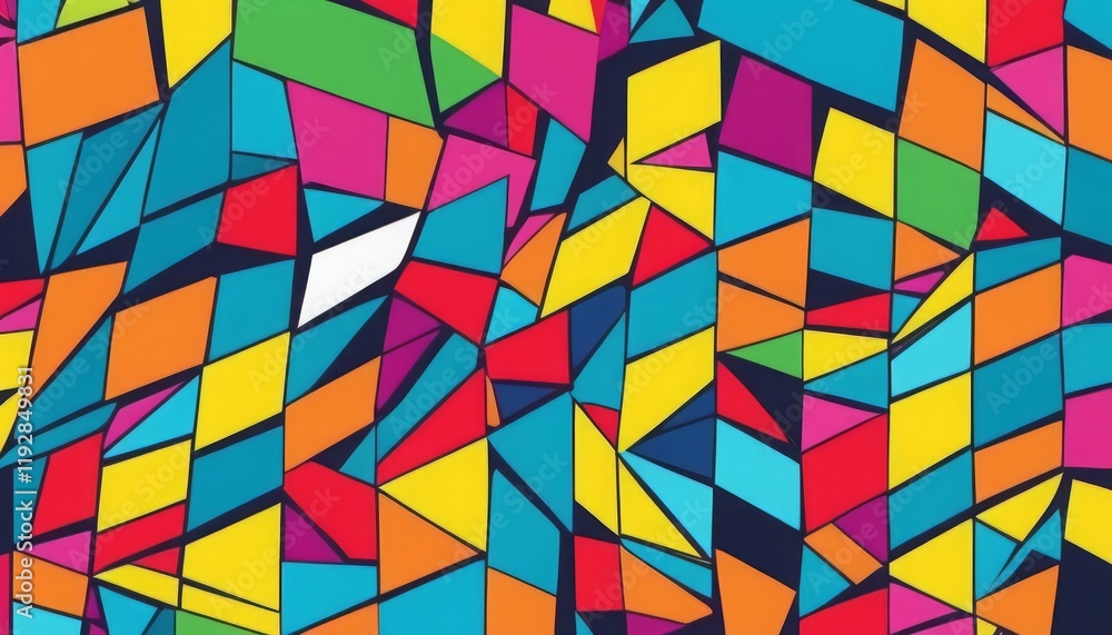 Poster colorful geometric mosaic with abstract triangular patterns in a vibrant background