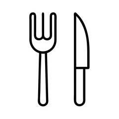 fork and knife icon, fork and knife line art - simple line art of fork and knife, perfect for fork and knife logos and icons and themed design