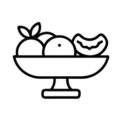 fresh fruit platter icon, fresh fruit platter line art - simple line art of fresh fruit platter, perfect for fresh fruit platter logos and icons and themed design