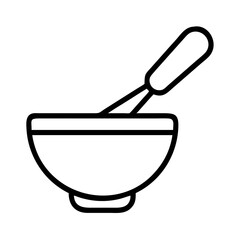 mixing bowl icon, mixing bowl line art - simple line art of mixing bowl, perfect for mixing bowl logos and icons and themed design