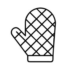 oven mitt icon, oven mitt line art - simple line art of oven mitt, perfect for oven mitt logos and icons and themed design
