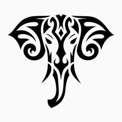 Tribal Elephant Silhouette vector Design.