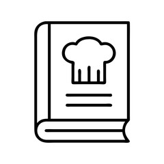 recipe book icon, recipe book line art - simple line art of recipe book, perfect for recipe book logos and icons and themed design
