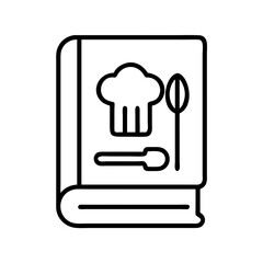 recipe book icon, recipe book line art - simple line art of recipe book, perfect for recipe book logos and icons and themed design