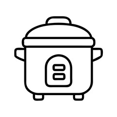 rice cooker icon, rice cooker line art - simple line art of rice cooker, perfect for rice cooker logos and icons and themed design