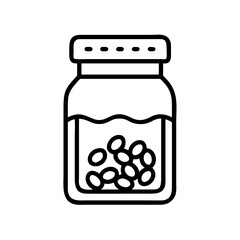 spices jar icon, spices jar line art - simple line art of spices jar, perfect for spices jar logos and icons and themed design