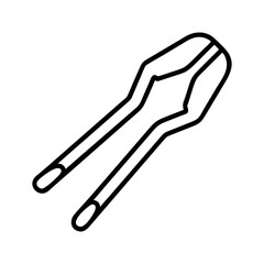 tongs icon, tongs line art - simple line art of tongs, perfect for tongs logos and icons and themed design