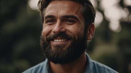 Handsome bearded man smiling