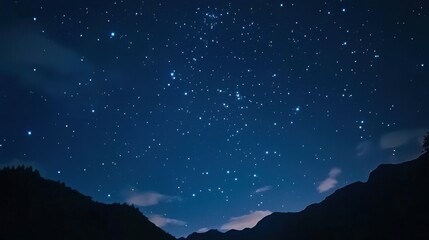 Fototapeta premium Starry night over majestic mountains.