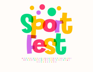 Vector Event poster Sport Fest. Festive Colorful Font. Bright Kids Alphabet Letters and Numbers. 