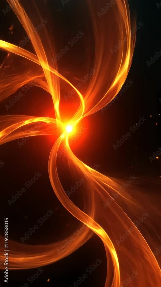 Aufkleber vibrant orange spiral patterns with glowing light create a mesmerizing visual in a dark atmosphere
