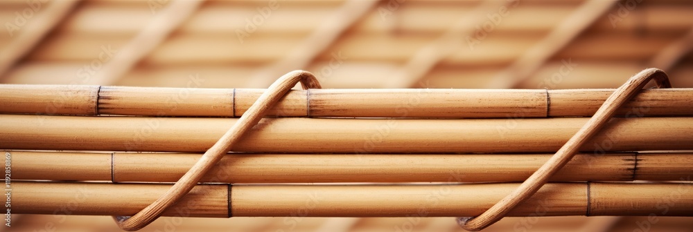 Poster craftsmanship of woven bamboo with intricate patterns and textures in focus. generative ai
