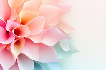 Gradient softness contrast concept. Elegant pastel flower petals fading into a soft background, creating a serene and artistic visual experience.