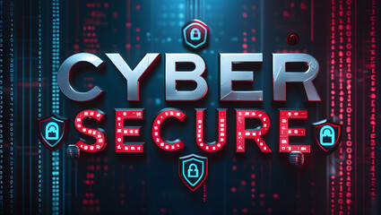 CyberSecure Digital Shield, Data Protection, Binary Background, Security Concept