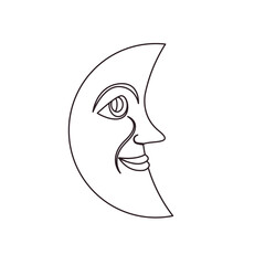 Moon face emoji illustration vector