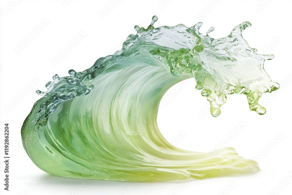 Poster isolated green wave capturing motion and fluidity