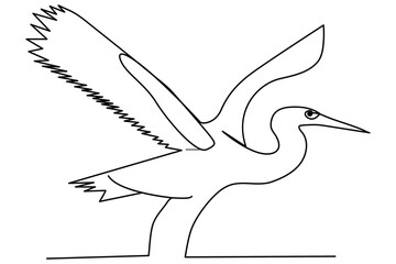 Continuous one line drawing of flamingo bird concept Editable outline vector illustration