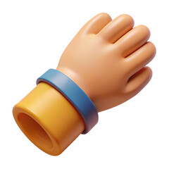 Colorful Cartoon Hand with Wristband on White Background