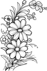 Daisy flower corner drawing