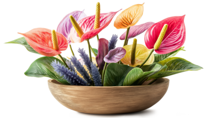  Flores artificial isolated on a transparent or white background 