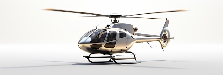 Sleek helicopter poised for flight against a minimalist backdrop. Generative AI