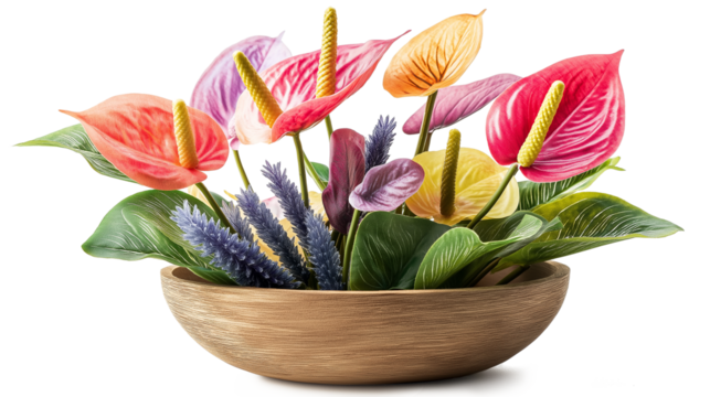  Flores artificial isolated on a transparent or white background 