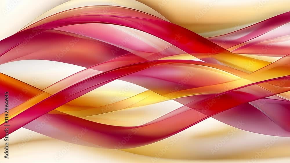 Poster colorful flowing lines create an abstract background with red, orange, and yellow hues blending seam