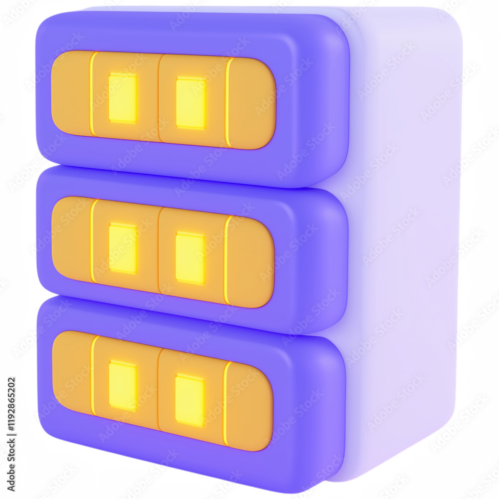 Aufkleber modern 3d icon representing a stack of interactive buttons for digital interfaces