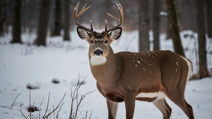 Fototapeta premium Whitetail Deer Winter