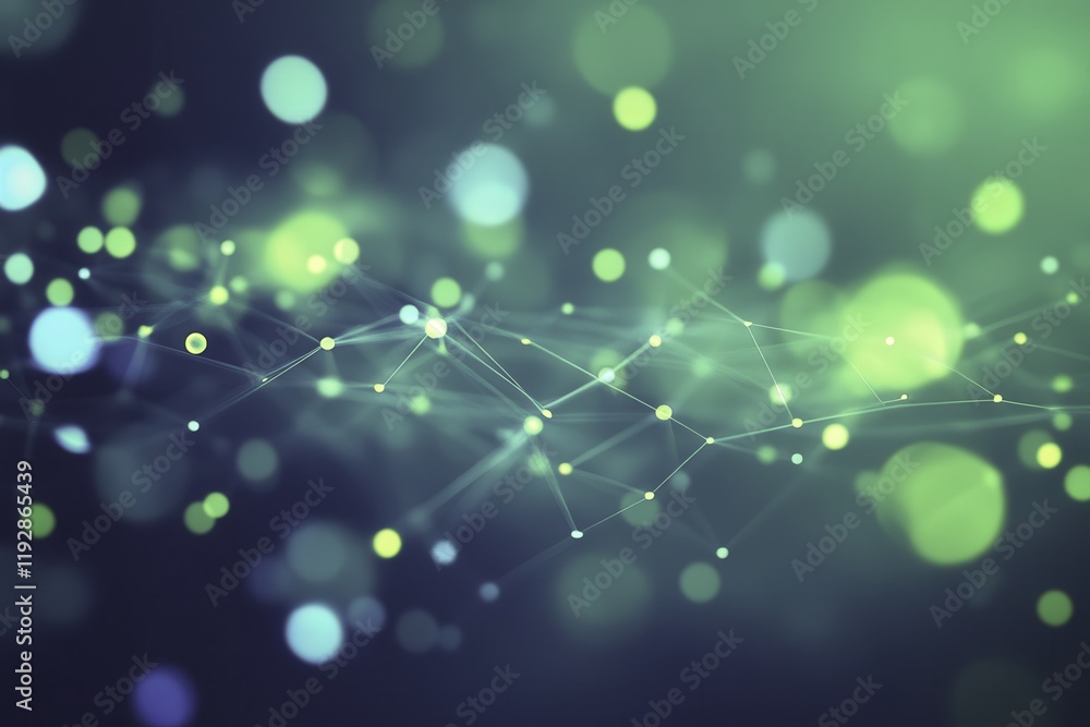 Poster glowing network of interconnected dots and lines