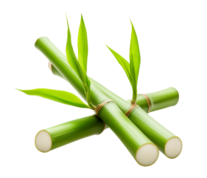 bamboo stems isolated on a transparent background. handful fresh bamboo shoots, cutout png