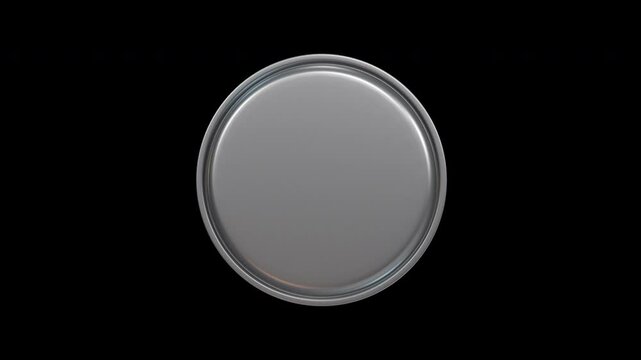 Coin Cell Rotating on a Transparent Background. Seamless Loop. Button Cell. 4K