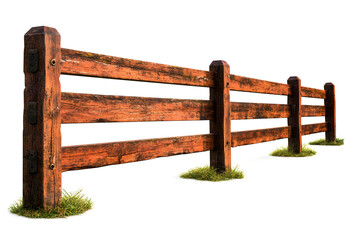 Fototapeta premium Rustic Wooden Fence: Farm Scene, Countryside