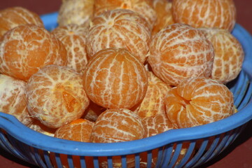 Close-up of tangerines without peel
