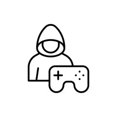 Game hacker outline icons, minimalist vector illustration ,simple transparent graphic element .Isolated on white background