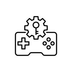Obraz premium Game cheat outline icons, minimalist vector illustration ,simple transparent graphic element .Isolated on white background