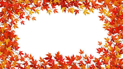 Maple leaves, autumn leaves frame border illustration design