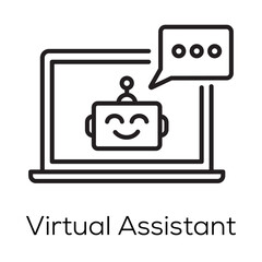 Virtual Assistant Icon – AI Chatbot for Smart Desktop Communication