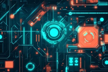 data visualization and machine learning abstract digital illustration in neon turquoise color palette