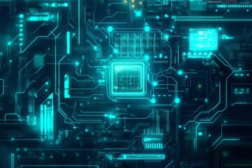 data visualization and machine learning abstract digital illustration in neon turquoise color palette