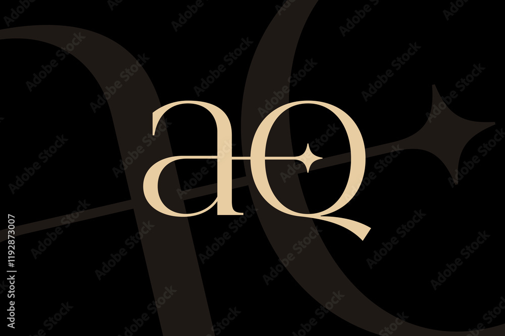 Poster aq or qa letter logo icon design. classic style luxury initials monogram.