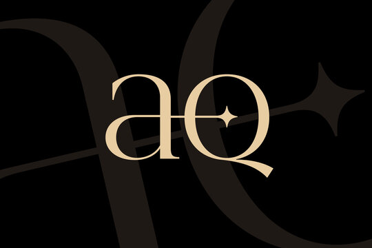 AQ or QA letter logo icon design. Classic style luxury initials monogram.