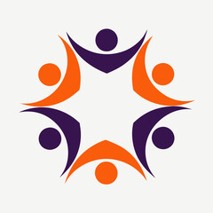 Minimalist Teamwork Symbol vector Graphic.