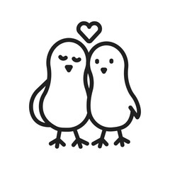 Love Birds icon vector image. Suitable for mobile apps, web apps and print media.
