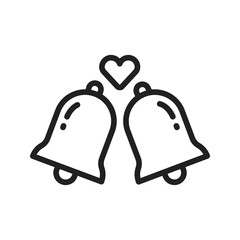 Wedding Bells icon vector image. Suitable for mobile apps, web apps and print media.