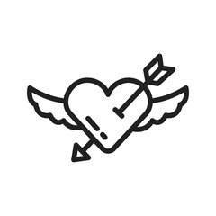 Cupids Arrow icon vector image. Suitable for mobile apps, web apps and print media.