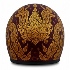 Crimson and Gold Thai Helmet