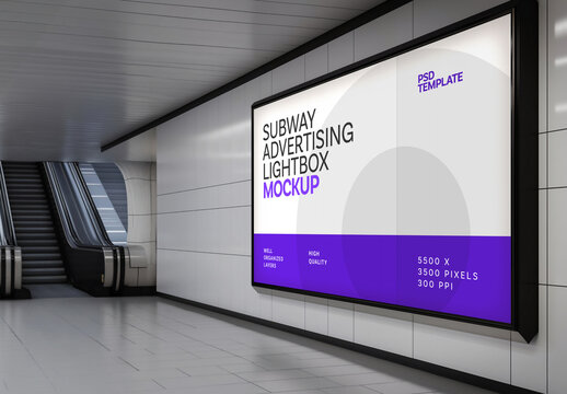 Subway Station Advertising Lightbox Mockup Generated With AI