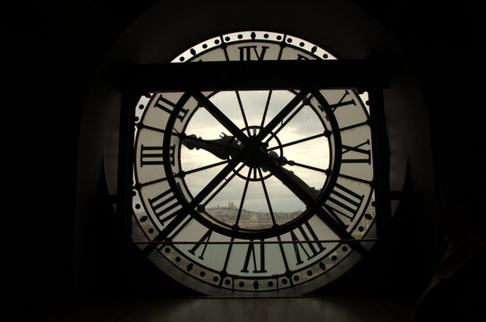 Clock window in the museum of Paris