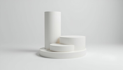 Modern White Product Display Stand Three Tiered Platform